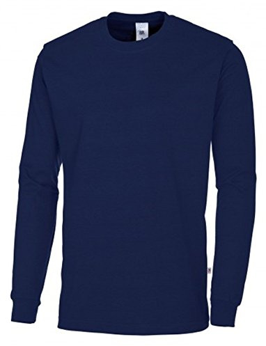 BP 1620-171-110-2XL Langärmeliges Unisex-T-Shirt, 1/1 Ärmel, Rundhalsausschnitt und Strickbund, 70 cm, 180,00 g/m² Stoffmischung, Nachtblau, 2XL