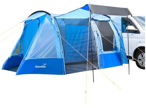 Skandika Aarhus Travel van tent | freestanding awning, sewn-in groundsheet, waterproof, van tent for cars & SUVs with sliding side door, 2 man camping tent for vehicles, 2 entrances, stand-alone