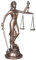 Frauenfigur Justitia Skulptur mit Waage & Schwert Jugendstil Figur Gerechtigkeit is260 Palazzo Exklusiv Bronze