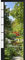 Sticker mural 204 cm X 83 cm pour porte coulissante, décor jardin japonais avec verdure, nénuphars et passerelle rouge.