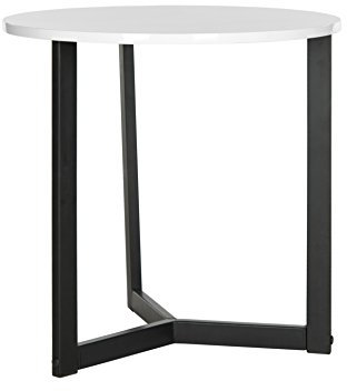Safavieh EAF4213B Ava Table d'Appoint en Laque Fibre Blanc/Noir 57 x 57 x 57,91 cm