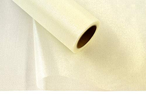 Creativery 9m Rolle Organza 16cm (Ivory/Ecru 820) // Tischläufer Deko Stoff Band Hochzeit Tisch Schleifenband Floristik
