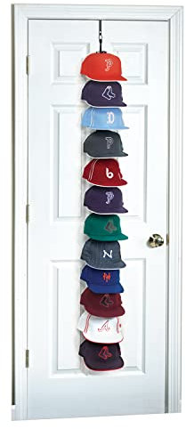 Perfect Curve Cap Rack System 36 - Organizer per cappucci da baseball (12 clip per contenere fino a 36 tappi, colore: nero