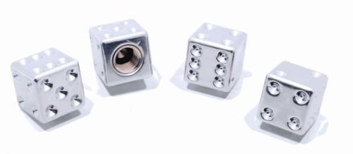Ventilkappen Set Würfel Chrom Dices Motorrad Auto Bike US Car Chopper