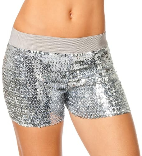 WILBERS & WILBERS 6431 - Hotpants mit Pailletten, kurze glänzende Shorts, Party Outfit für Festival, Karneval