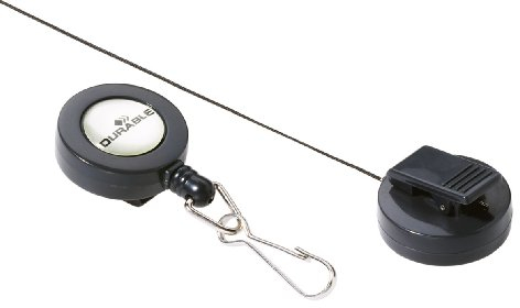 Durable Ausweiskartenhalter (mit Karabinerhaken, 800 mm) Packung à 10 Stück, anthrazit, 822158