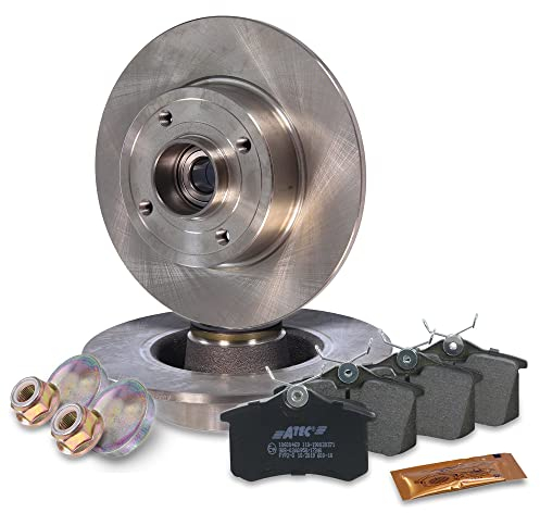 BESTPRICE Bremsenset Hinterachse inkl. Bremsscheiben Ø 240 mm Voll + Bremsbeläge hinten + Radlagersatz