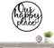Unser Happy Place Sign Outdoor Metall Willkommensschild Rund Türschild Ür & Wand-Deko Geschenk Für Freunde & Familie
