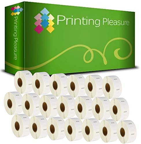 Printing Pleasure 20 x S0929120 Rollen Etiketten kompatibel für Dymo LabelWriter | 25mm x 25mm | 750 Stück | Quadratische Mehrzwecketiketten | Wieder ablösbar