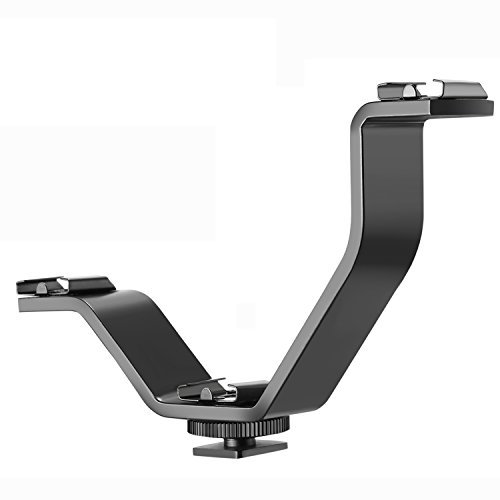 NEEWER Aluminiumlegierung 5,1 Zoll/13 Zentimeter V Form Triple 3 Universal Cold Shoe Mount Halterung für DSLR Kamera oder Camcorder Zubehör wie LED Videoleuchte, Mikrofon, Monitor, Blitz
