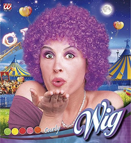 Afro Clown-Perücke in neon-orange