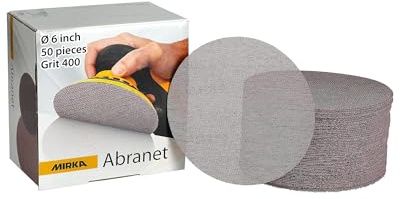 Mirka 9A-241-400 6-Inch 400 Grit Mesh Abrasive Dust Free Sanding Discs, Box of 50 Discs