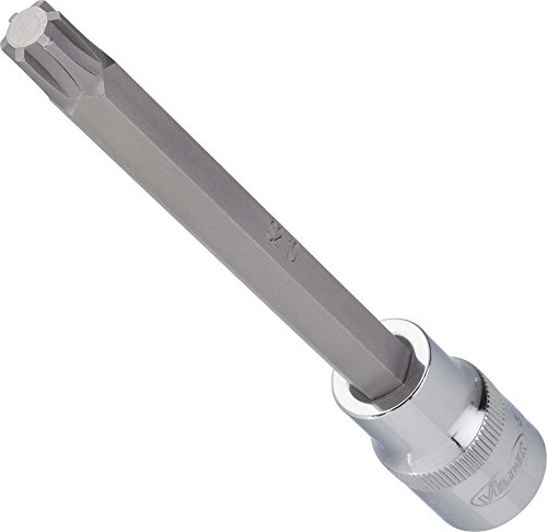 Vigor Innenvierkant Antrieb 12,5 = 1/2 Zoll Ribe Schraubendreher-Einsatz für Innenkeilprofil-Profil, Schlüsselweite: M 10,3 ∙ Gesamtlänge: 140 mm, 1 Stück, V2223