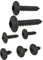 Vis à Tôle TORX tête bombée plate avec rondelle galvanisé noir: 4,8 x 25 mm, 10 pièces
