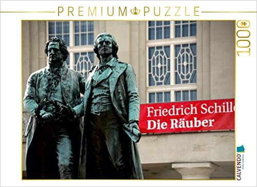 CALVENDO Puzzle Goethe-Schiller-Denkmal in Weimar | 1000 Teile Lege-Größe 64 x 48 cm Foto-Puzzle für glückliche Stunden