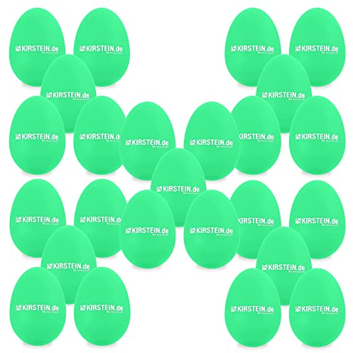 50x Kirstein ES-10G Egg Shaker (Medium-Heavy Version, Schüttelei, Percussion, Rassel, robuste Kunststoff-Hülle, durchsetzungsfähiger Klang) grün