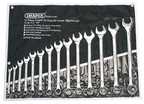 Draper 29548 14 Piece Hi-Torq AF Comb. Wrench Set