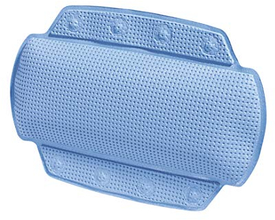 Spirella Badewannenkissen Alaska Hellblau mit 8 Saugnäpfen antibakteriell, rutschhemmend 23 x 32 cm waschbar, Made in Germany