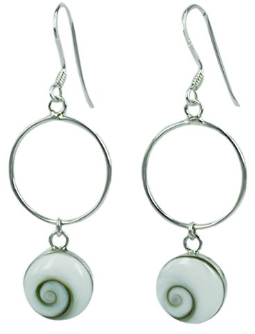 Chic-Net Shivaauge Silberohrringe Ring lang Ohrringe 925er Sterling Silber Shiva Auge Eye Damen Schmuck