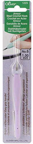 Clover CL1223 Häkelnadel, Steel, Violett, 1 mm