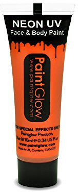 Smiffys - SM45989 - Peinture UV Corps et Visage 10 ml Orange - Taille Unique
