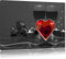 Pixxprint Valentinstags Dinner mit Herz B&W, Größe: 60x40cm, Leinwandbild, fertig gespannt, Wandbild, Dekoration, Kunstdruck, kein Poster