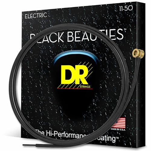 DR BKE-11 Strings BLACK BEAUTIES™ - BLACK Coloured Electric Guitar Strings: Heavy 11-50