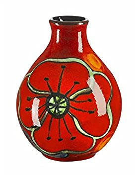 Poole Pottery Poppyfield Bud Vase, 12 cm, Rot