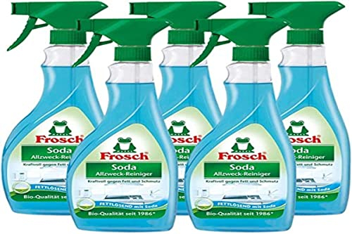 Frosch Soda Allzweck-Reiniger - kraftvoller Haushaltsreiniger, wiederverwendbare Sprühflasche, 5er Pack (5 x 500 ml)