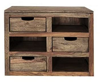 MASSIVMOEBEL24.DE Hängeschrank Sheesham grau geölt Nature Grey #069 | 66x25x56 cm (BxTxH) 16 kg Landhaus montiert vollmassiv