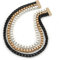 Nero/Oro spazzolato/bianco Square Link Layered collana con chiusura magnetica – 43 cm l