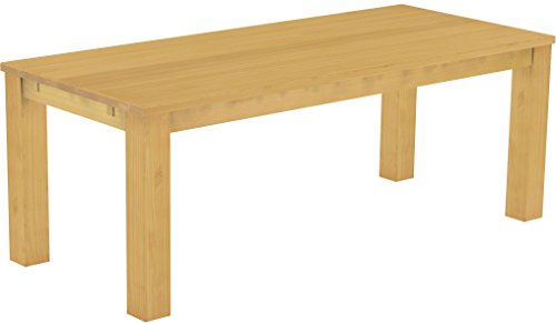 Esstisch Rio Classico 208x90 cm Eiche hell Holz Pinie Massivholz Esszimmertisch Echtholz ausziehbar vorgerichtet für Ansteckplatten Brasilmöbel