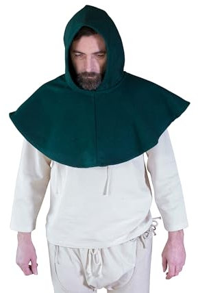 Burgschneider - Gugel Cucullus - Grün (Standard, für Damen & Herren, Wolle) Historisch - Medieval
