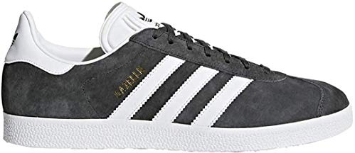 adidas Men's Gazelle Sneaker, Solid Grey White Gold Metallic, 11.5 UK