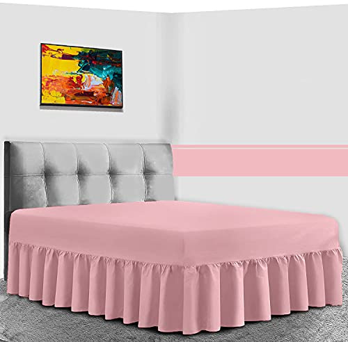 Gaveno Cavailia Luxury Non-Iron PERCALE VALANCE Sheet, Poly-Cotton, Pink , King