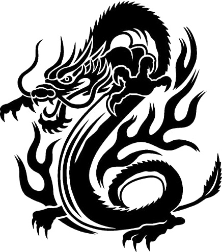 Samunshi® Wandtattoo Drache Tribal Motiv 117 18 x 20cm schwarz