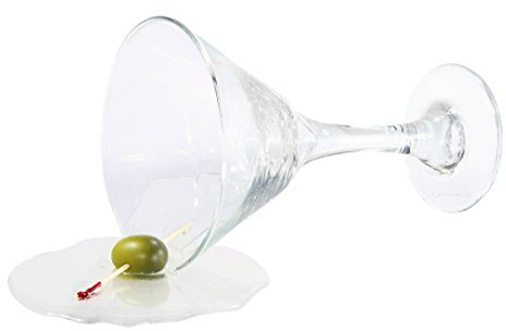 Just Dough It 9'' Spilled Martini Glass with Olive Replica Prop