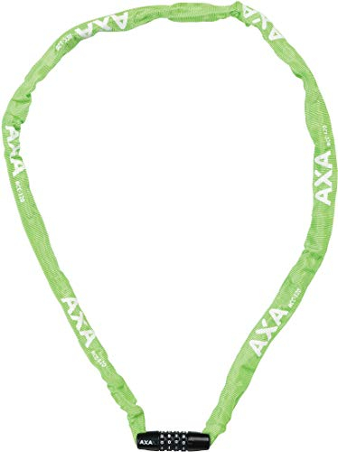 AXA Rigid RCC 120 – Kettenschloss mit Code – 120 cm lang – Stahlglieder 3,5 mm – Sicherheitsstufe 3 – Schutzhülle – Grün