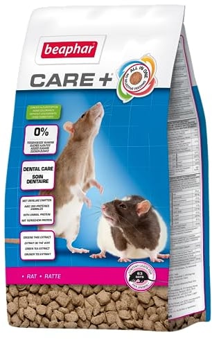 Beaphar - CARE+® Rat Food 750g - All-in-one super-premium rat food - Prevents selective feeding - With animal proteins and low dust formula - Prebiotics to support digestion - For rats of all ages