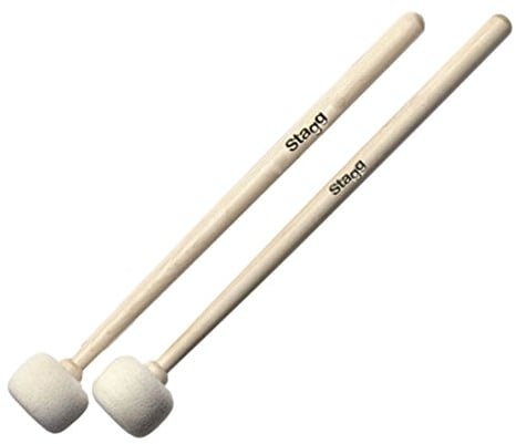 Stagg 19036 Paukenschlägel/Timpani Mallets (1-Paar, Ahornstiel mit 50mm Filzkopf, Länge: 371mm)
