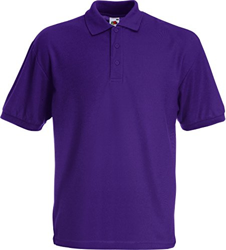 Fruit of the Loom - Maglia polo a maniche corte, Viola, M