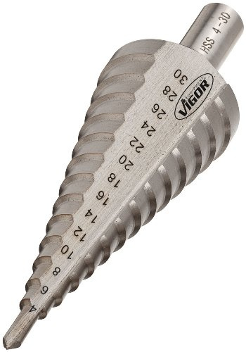 VIGOR HSS-Stufenbohrer, 4 – 30 mm, V2396, Ø min 4 mm, Länge l2 100 mm | Ø min 4 mm, Ø max 30 mm, Länge l2 100 mm, 170 g, 4 - 30 mm, Maße: 100 mm, Durchmesser (min-max): 4 - 30