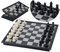 Engelhart - Schachspiel magnetisch - Einklappbar Schachbrett Pädagogische Speil mit Magnetischem, Reisen, Schwarz und weiß (24 cm x 24 cm)