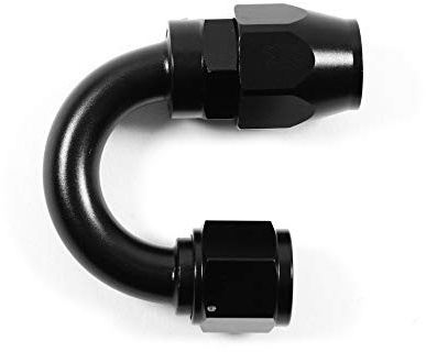 1032044 ALU Fitting AN8 SCHWARZ 180° Winkel Schraub Verbinder 3/4 16UNF DASH8 D-08