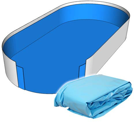 SAXONICA Poolfolie Innenhülle Ovalpool 800 x 400 x 120 cm - 0,8 mm blau Ovalbecken