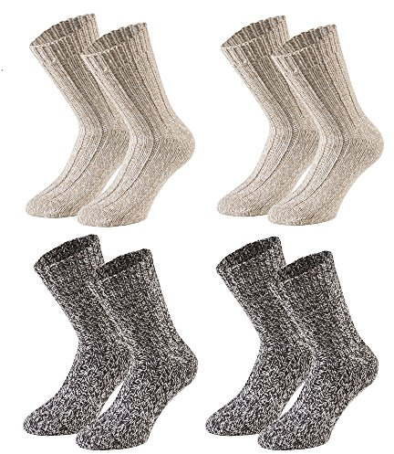 Tobeni 4 Paia Calze Norvegesi Lana Pre-lavata Inverno Unisex
