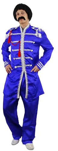 Adults Pop Sergeant Costume - Jacket with Braiding and Matching Trousers - 60s Music Themed Fancy Dress Costume