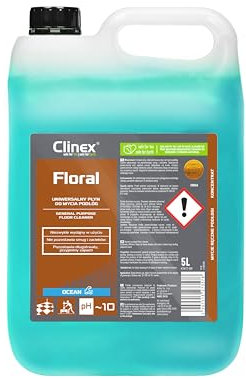 Clinex Bodenreiniger Mittel FLORAL OCEAN / 5 Liter Kanister/Allzweckreiniger Wischflüssigkeit für Boden, Parkett, Fliesen Parkettreiniger Reinigungskonzentrat/Reiniger Flüssigkeit