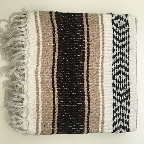 Mexikanische Decke/überwurf/Teppich, 6-farbig, für Picknick, Camping, Festival, beige