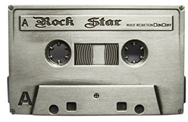 Schnalle123 Gürtelschnalle Musik Kassette Rock Star 3D Optik für Wechselgürtel Gürtel Schnalle Buckle Modell 55